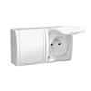 Zásuvka IP54 250 V Simon Aquarius dvojnásobná biela