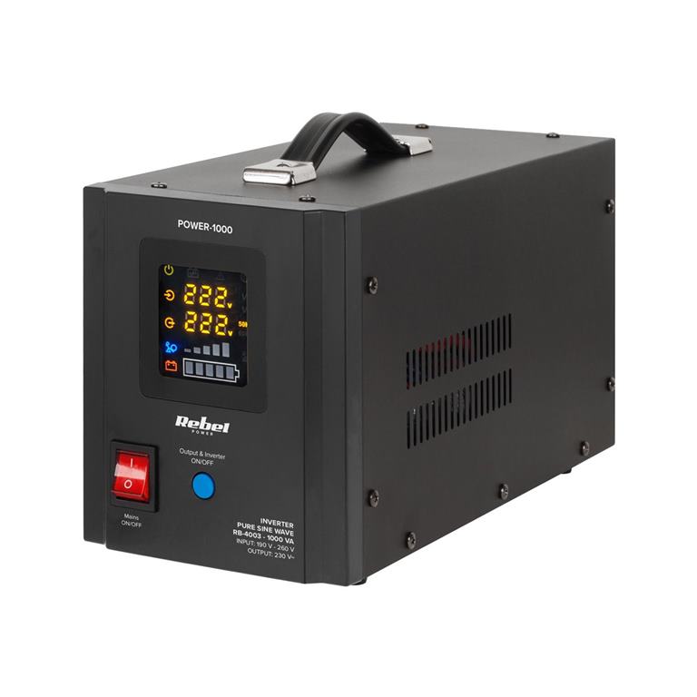 Záložný zdroj PROsinus-1000 12V 230V 1000VA/700W Rebel čierny