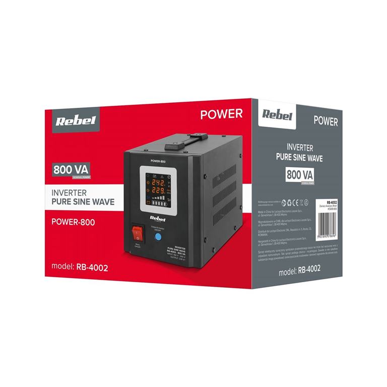 Záložný zdroj PROsinus-800 12V 230V 800VA/500W Rebel čierny