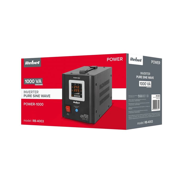 Záložný zdroj PROsinus-1000 12V 230V 1000VA/700W Rebel čierny