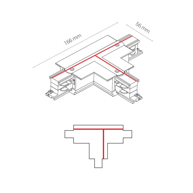 Nowodvorski 8248 CTLS RECESSED POWER T CONNECTOR LEFT 1 (T-L1) BLACK