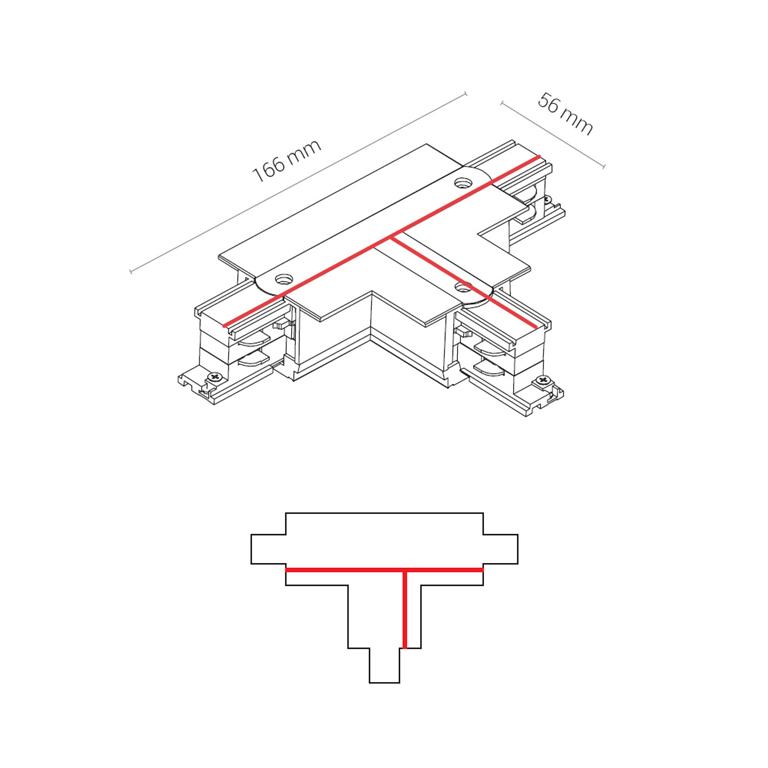 Nowodvorski 8240 CTLS RECESSED POWER T CONNECTOR LEFT 2 (T-L2) BLACK