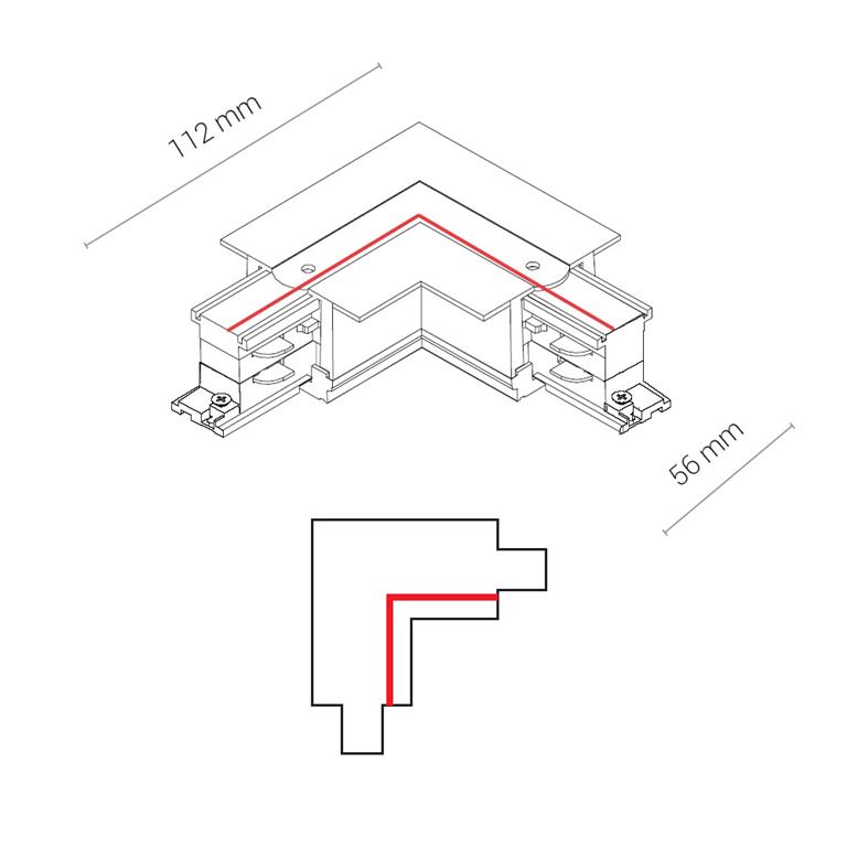 Nowodvorski 8230 CTLS RECESSED POWER L CONNECTOR, RIGHT (L-R) WHITE