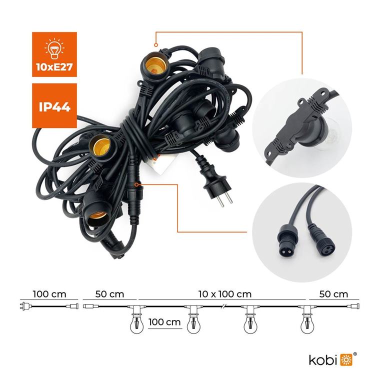 LED girlanda MIMOSA 2 10M 10xE27 IP44
