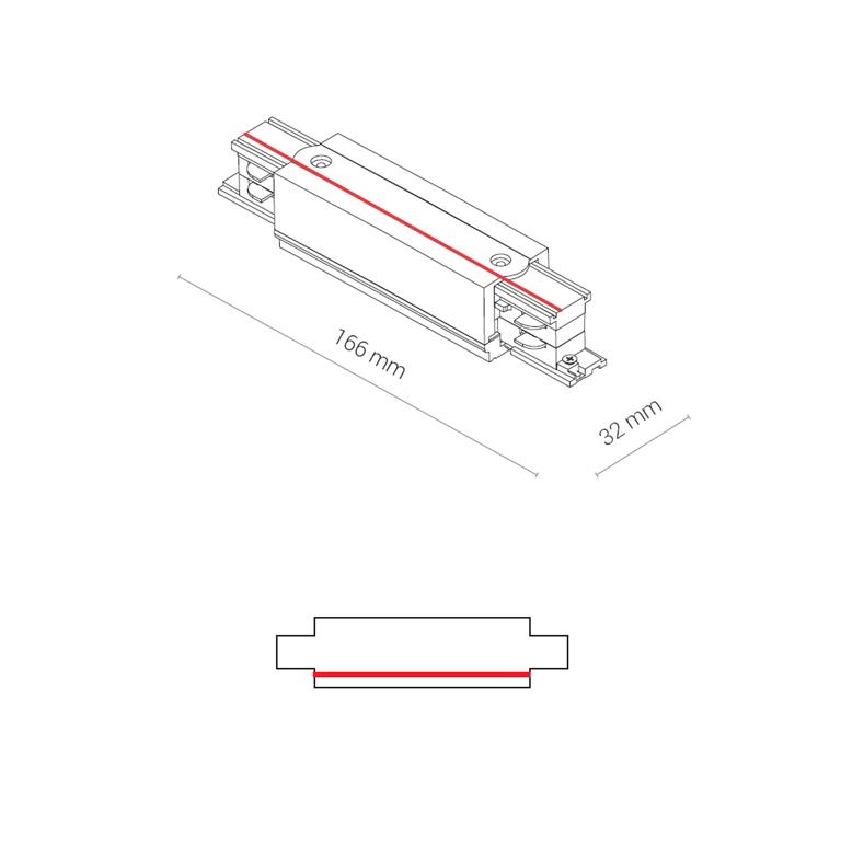 Nowodvorski 8708 CTLS POWER STRAIGHT CONNECTOR BLACK