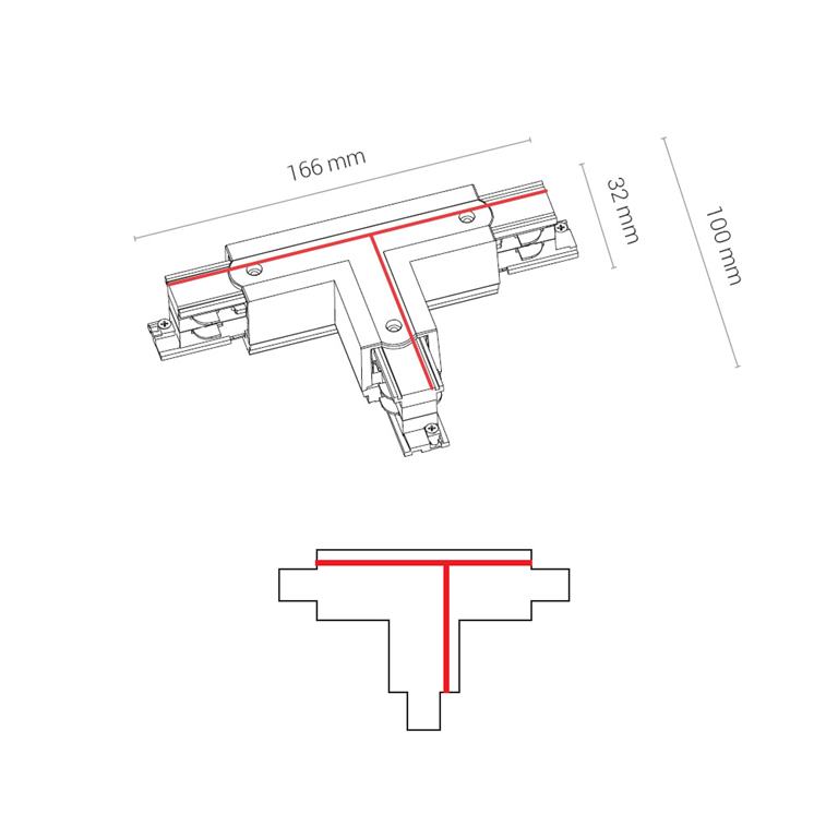Nowodvorski 8243 CTLS POWER T CONNECTOR LEFT 1 WHITE (T-L1)