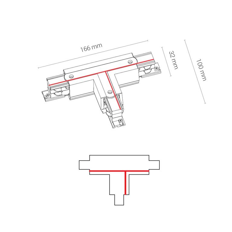 Nowodvorski 8236 CTLS POWER T CONNECTOR LEFT 2 WHITE (T-L2)