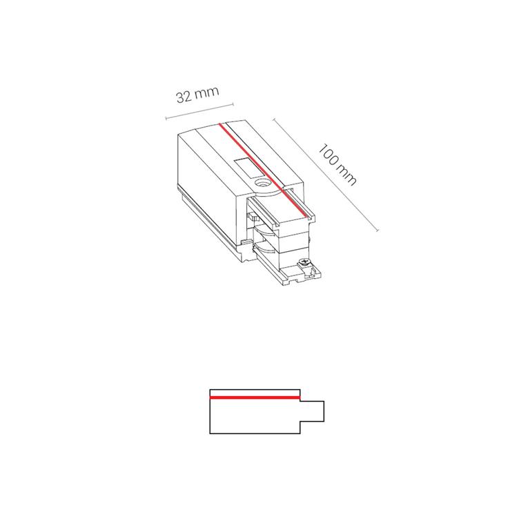 Nowodvorski 8232 CTLS POWER END CAP LEFT WHITE (PE-L)