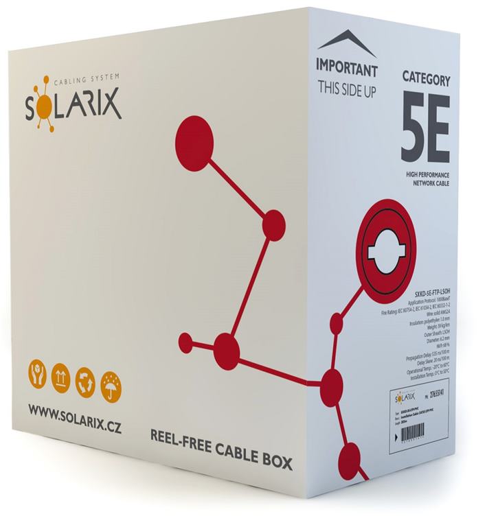 Kábel dátový Solarix FTP CAT.5E LSOH (305m)