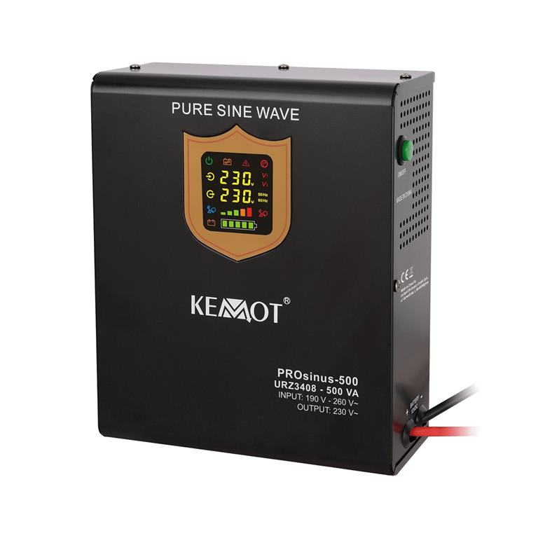 Záložný zdroj KEMOT PROsinus-500 12V 230V 500VA/300W závesný