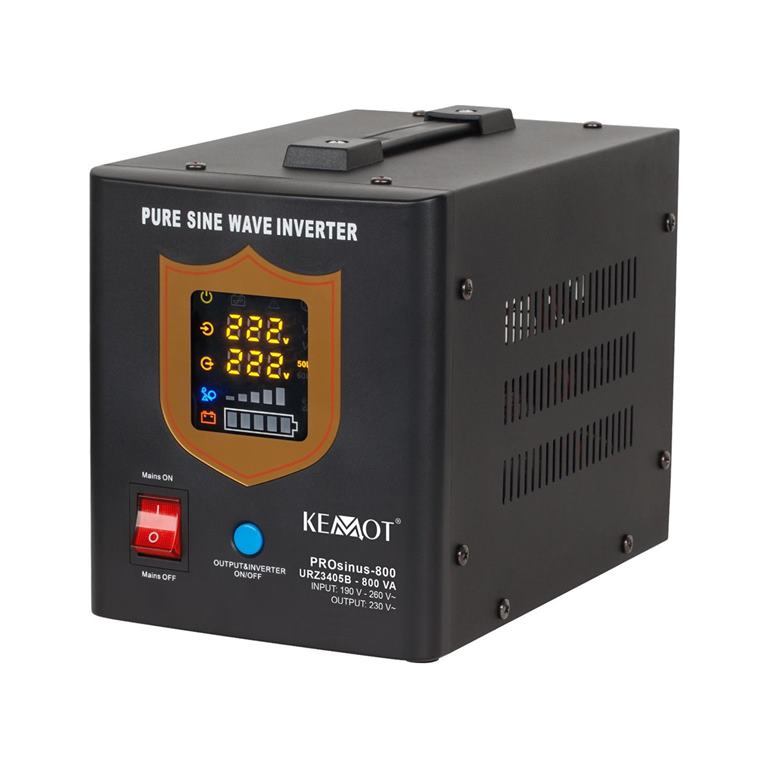 Záložný zdroj KEMOT PROsinus-800 12V 230V 800VA/500W čierny