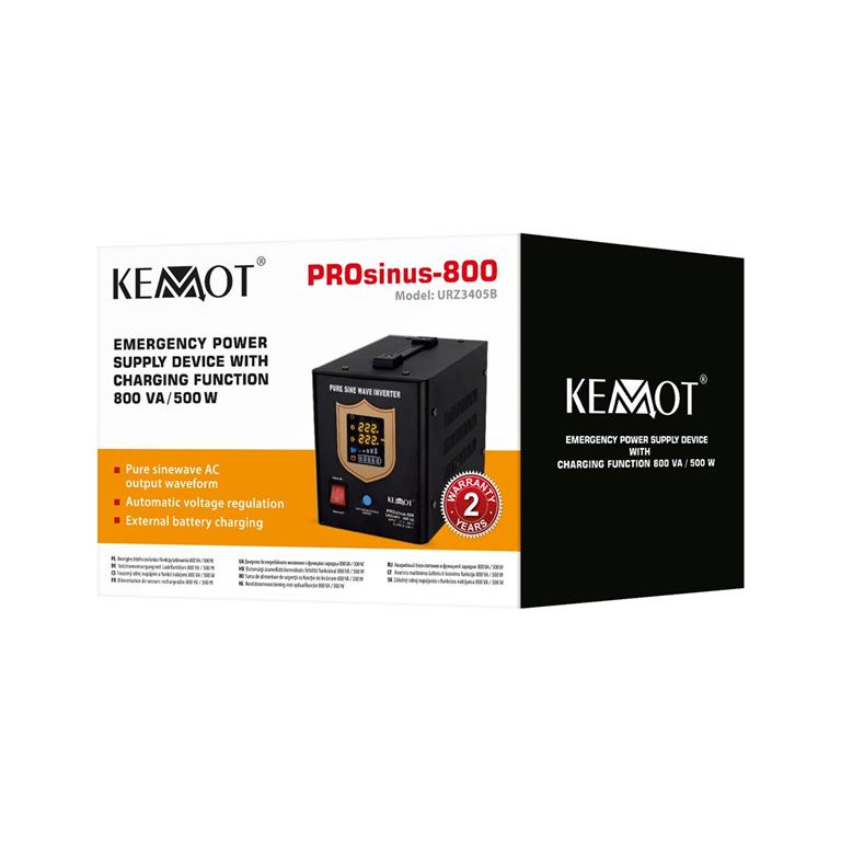 Záložný zdroj KEMOT PROsinus-800 12V 230V 800VA/500W čierny