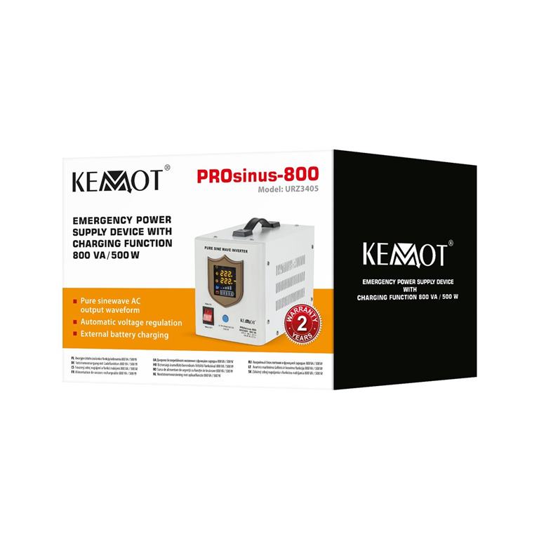 Záložný zdroj KEMOT PROsinus-800 12V 230V 800VA/500W biely