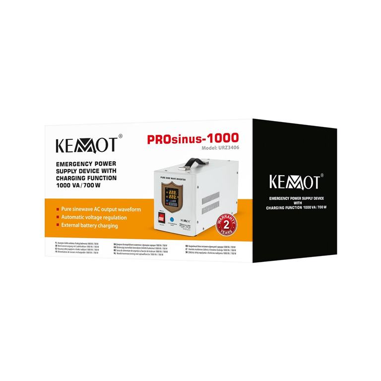 Záložný zdroj KEMOT PROsinus-1000 12V 230V 1000VA/700W biely