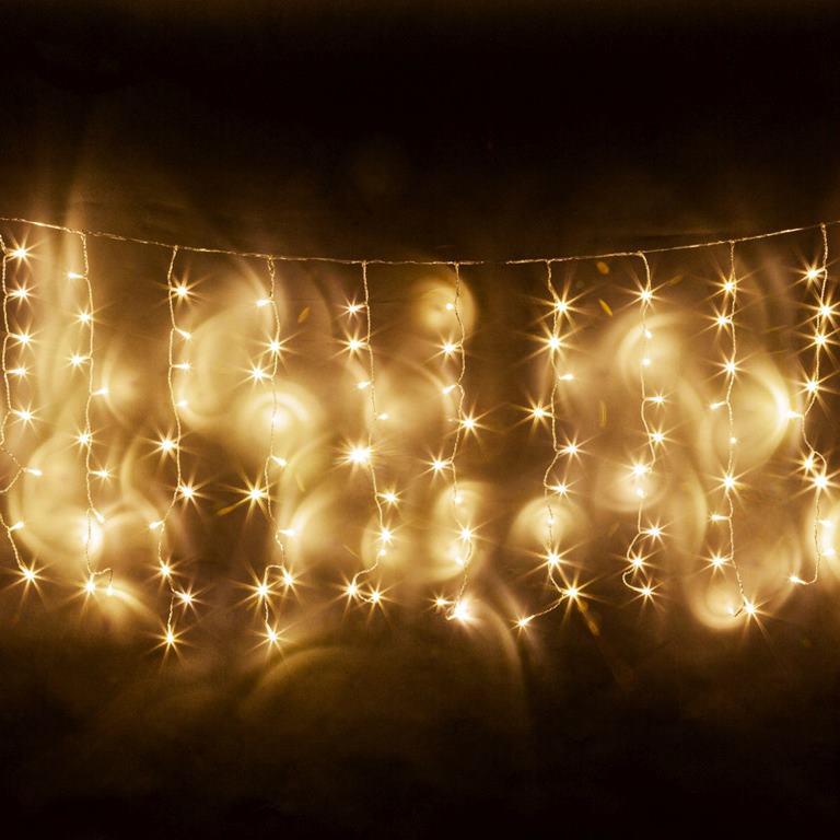 Svetelný záves 5m (330LED) teplý biely, IP44, spojovateľný