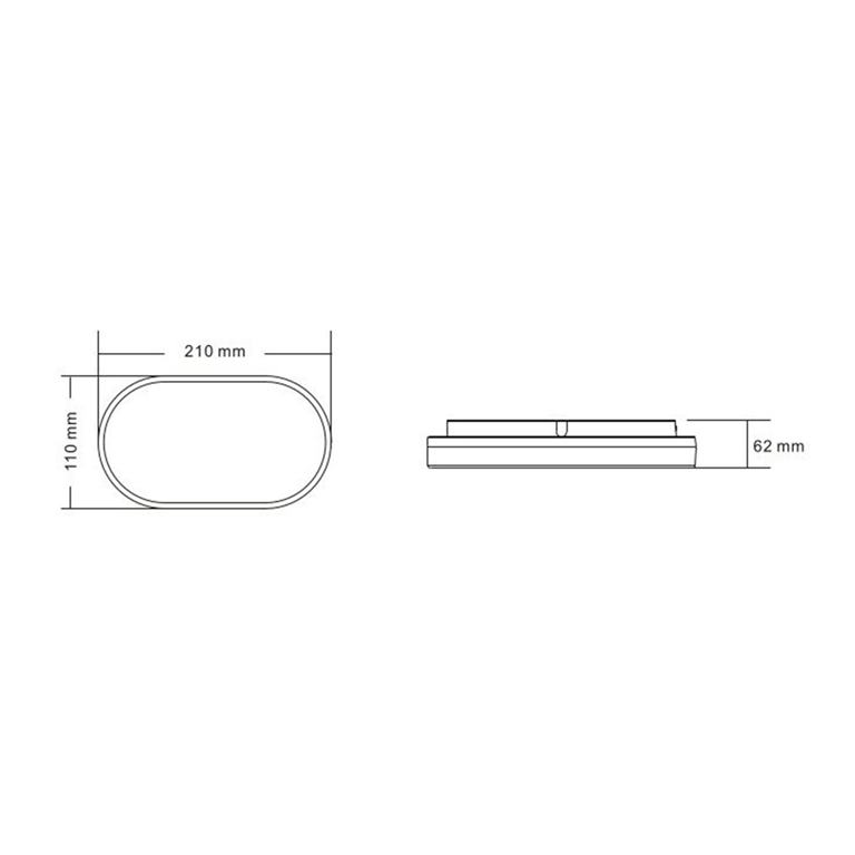 LED Svietidlo plafoniera ovál 15W 4000K čierne IP54 CABE ELWATT