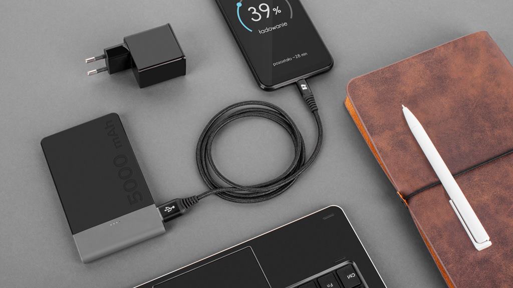 Kábel USB - USB typ C 2m REBEL čierny