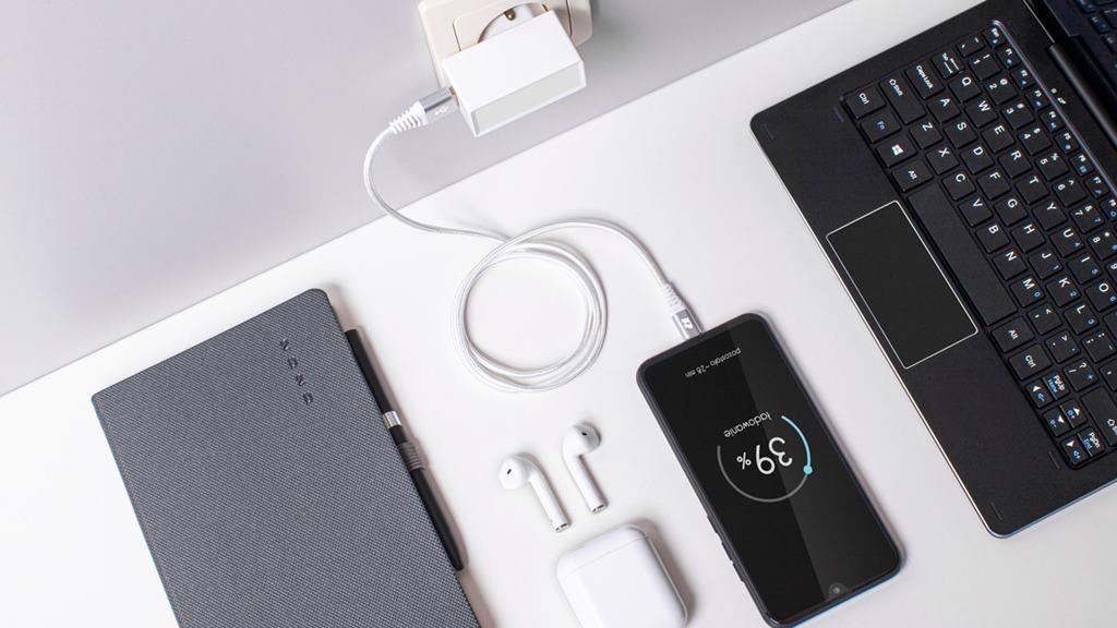 Kábel USB - USB typ C 0,5m REBEL biely