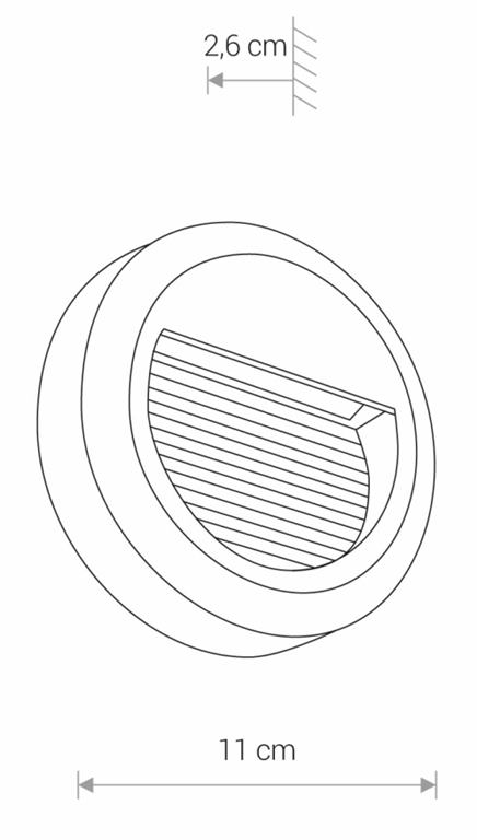 Vonkajšie schodiskové svietidlo Nowodvorski SIDEWALK ROUND LED 8147