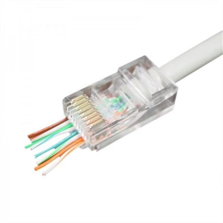 Konektor RJ45 8P8C drôt prechodový CAT 6E Pass Through