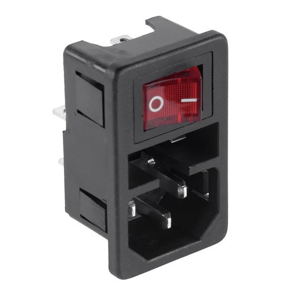 Sieťová zástrčka 230V + spínač na panel