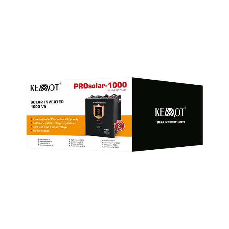 Solárny invertor / záložný zdroj KEMOT PROsolar-1000 12V 230V 1000VA/700W KEMOT