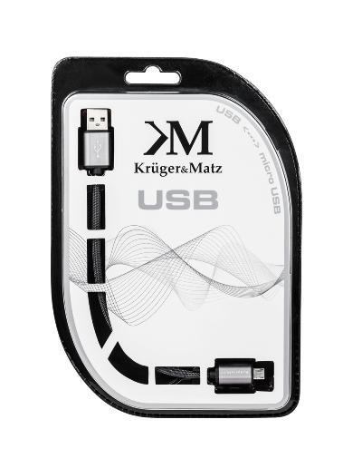 Kábel USB A - micro USB 1,8m Kruger&Matz