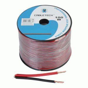 Kábel reproduktorový 2 x 1,0mm CCA čierny - červený (100m)