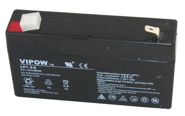 Akumulátor gélový VIPOW 6V - 1.3Ah