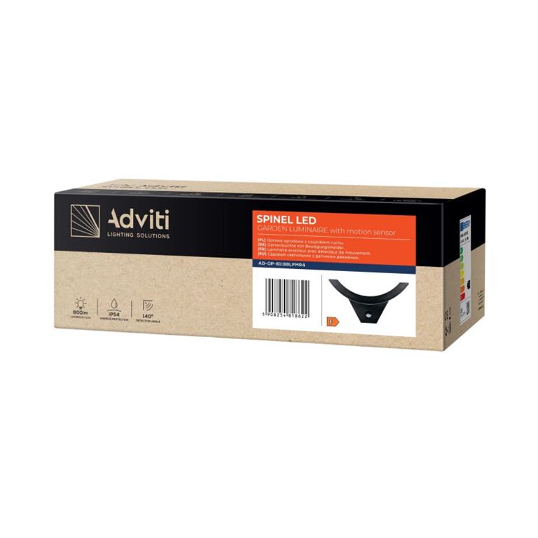 LED svietidlo SPINEL 10W pohybový senzor IP54 čierne