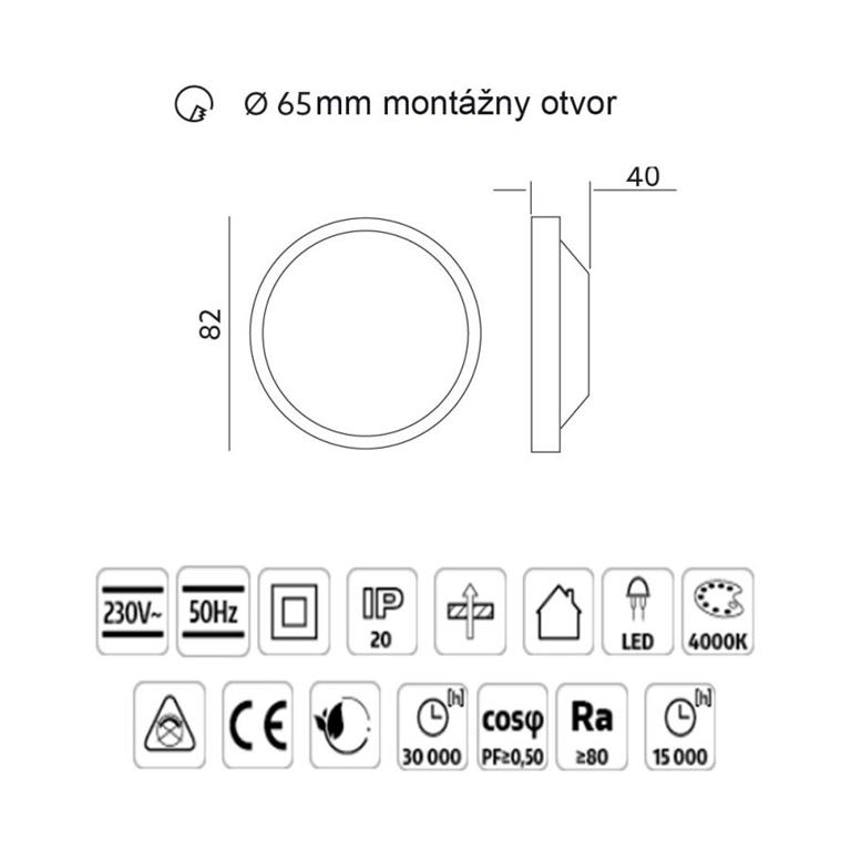LED svietidlo HALO 5,5W 4000K