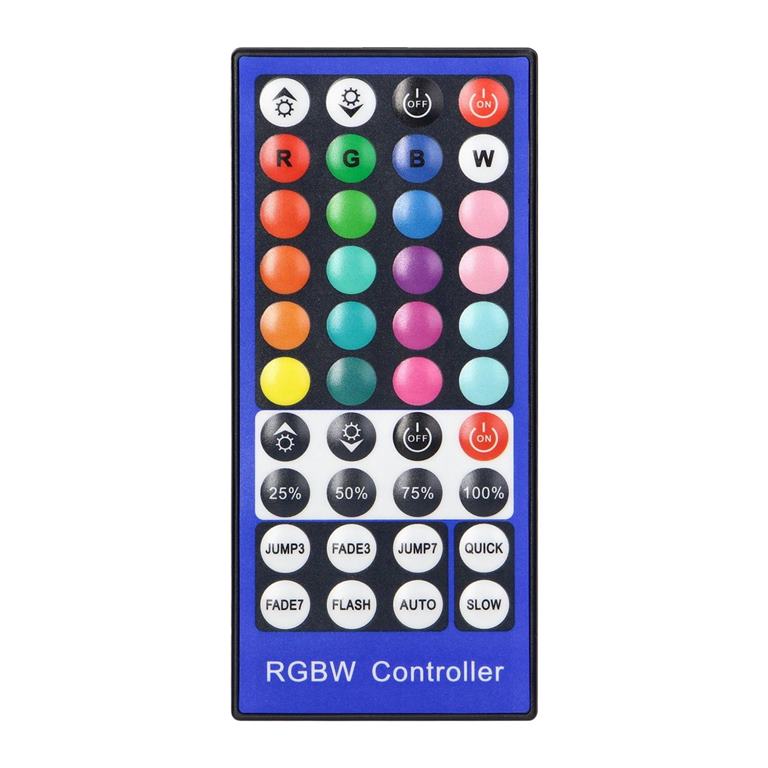 Kontrolér pre RGBW LED pásy, 40 tlačidiel, RF, 96W