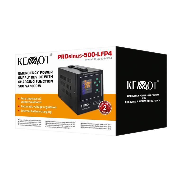 Záložný zdroj PROsinus-500-LFP4 12V 230V 500VA/300W KEMOT