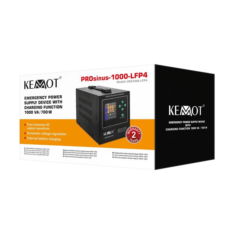 Záložný zdroj PROsinus-1000-LFP4 12V 230V 1000VA/700W KEMOT