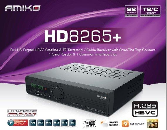 AMIKO HD-8265+ combo H 265/HEVC(S2+T2/C) CI