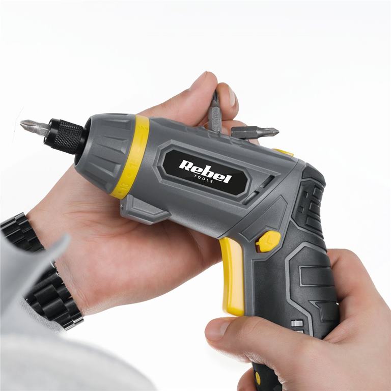 Akumulátorový skrutkovač 4V 2Ah REBEL TOOLS