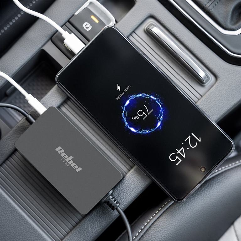 Napájací zdroj k notebooku univerzálny USB 65W, 15-24V Rebel