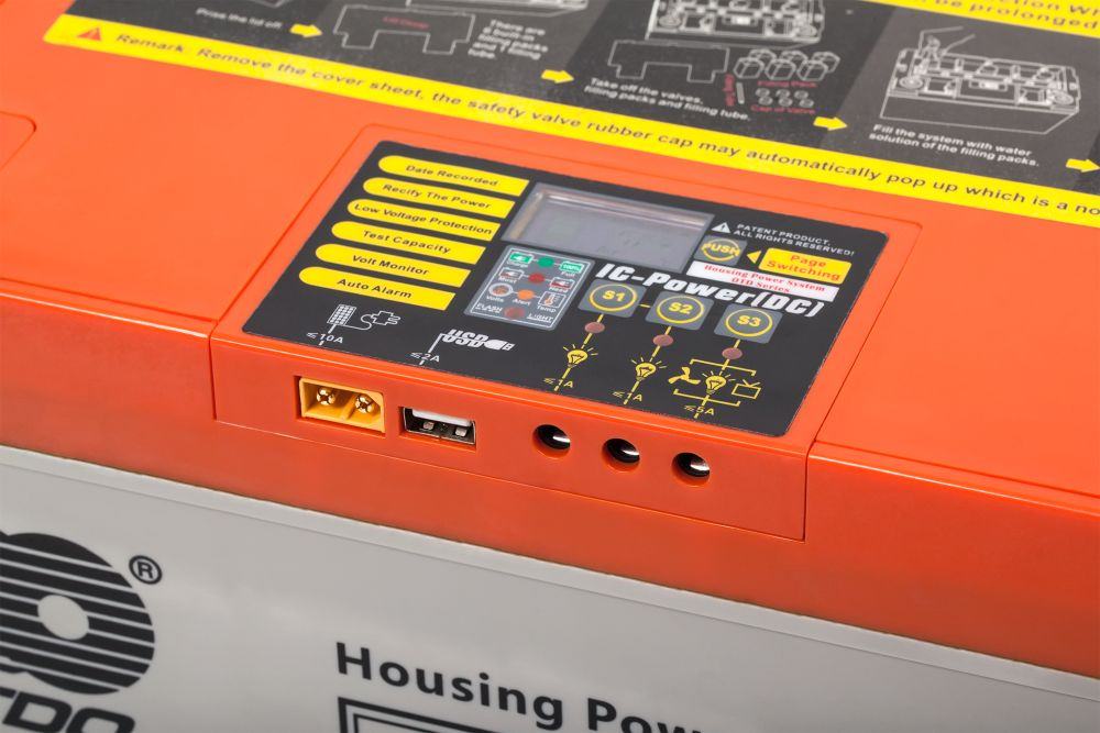 Akumulátor gélový OUTDO 12V - 100Ah s ochranou hlbokého vybitia, LCD
