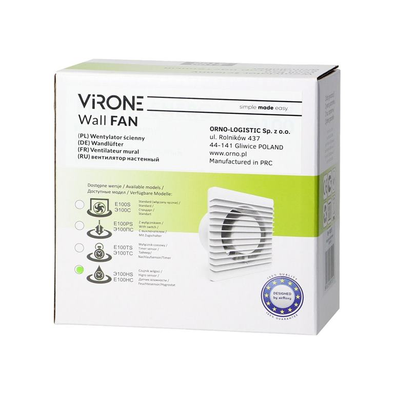 Kúpelňový ventilátor 100mm s časovačom a senzorom vlhkosti