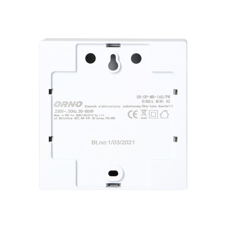 Elektromechanický zvonček RINGIL MINI AC, 230V, biely