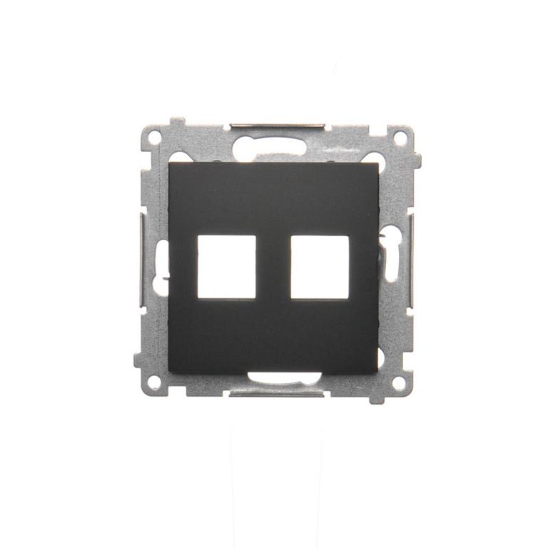 Kryt zásuvky 2x RJ45/RJ12 Simon 54 premium čierna matná