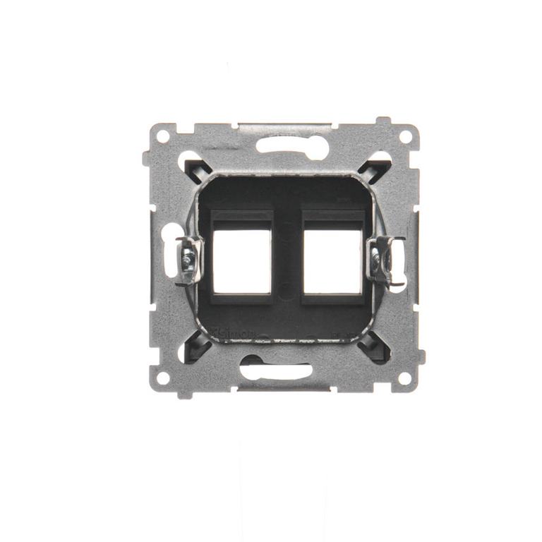 Kryt zásuvky 2x RJ45/RJ12 Simon 54 premium čierna matná