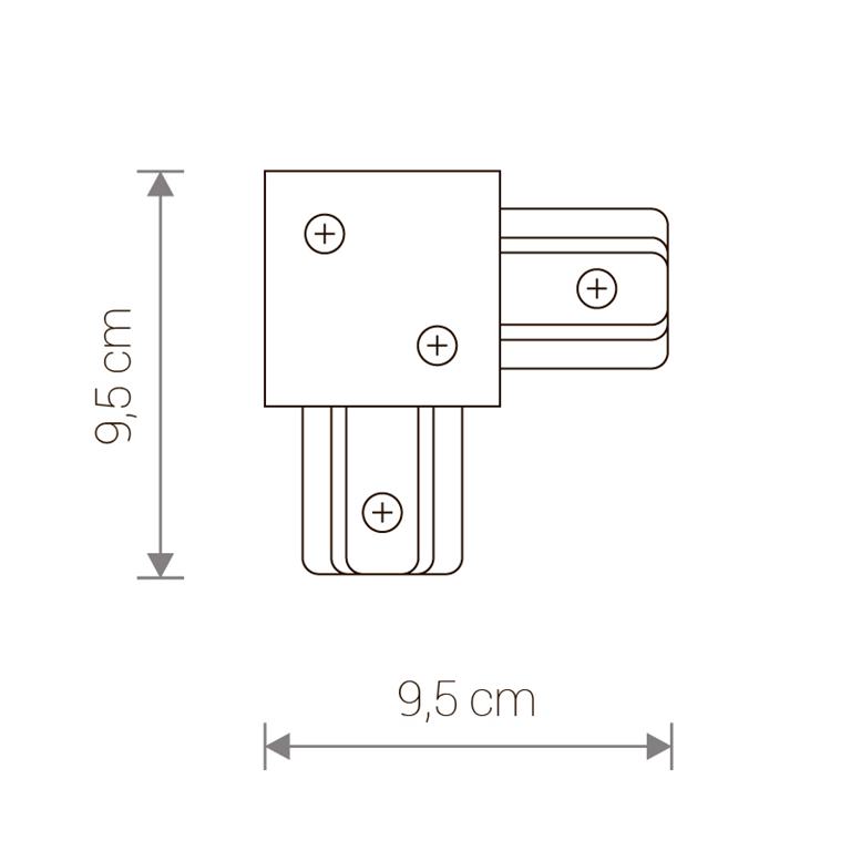Nowodvorski PROFILE RECESSED L-CONNECTOR BLACK 8971