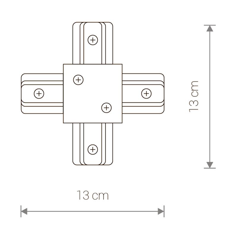 Nowodvorski PROFILE RECESSED X-CONNECTOR BLACK 8837