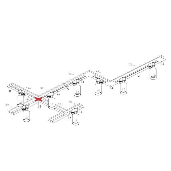 Nowodvorski PROFILE RECESSED X-CONNECTOR BLACK 8837