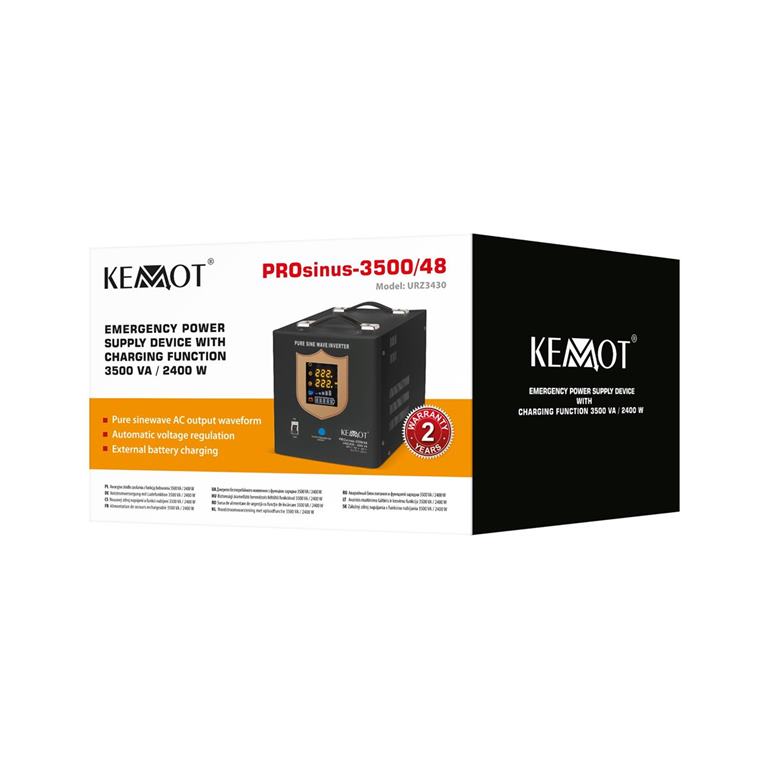 Záložný zdroj PROsinus-3500 48V 230V 3500VA/2400W KEMOT čierny