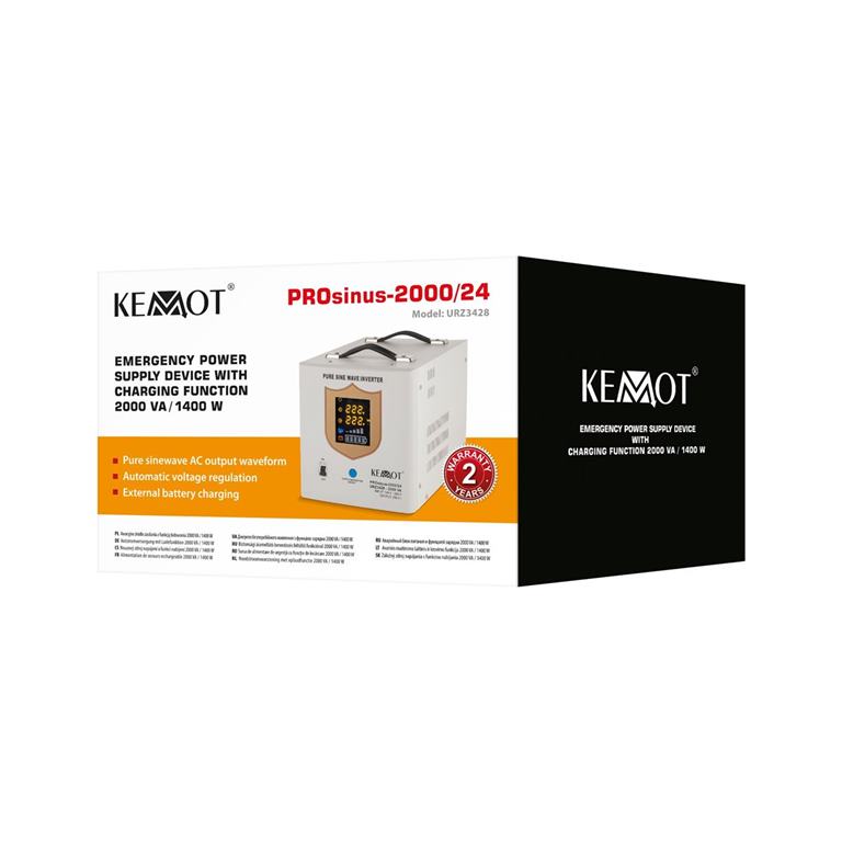 Záložný zdroj PROsinus-2000 24V 230V 2000VA/1400W KEMOT biely