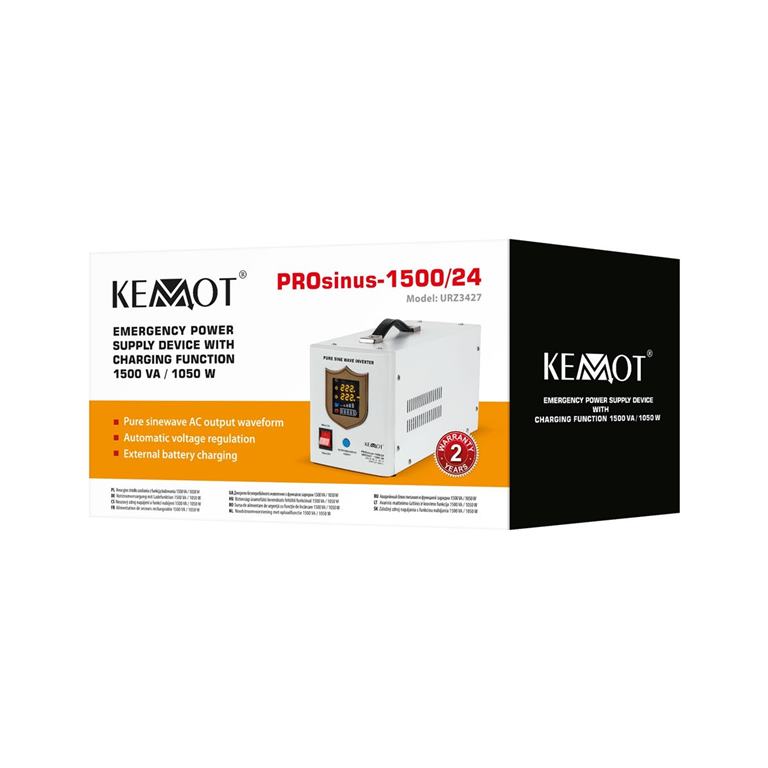 Záložný zdroj PROsinus-1500 24V 230V 1500VA/1050W KEMOT biely
