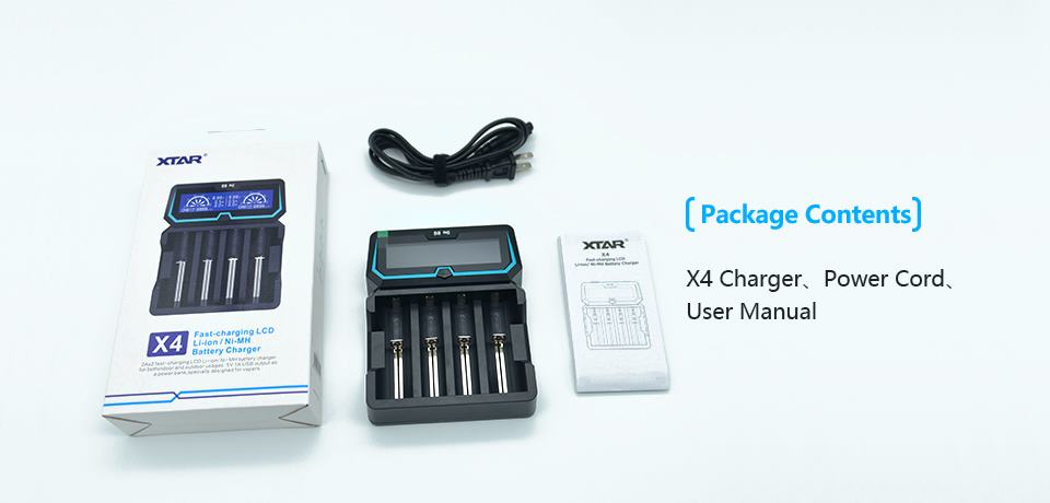 Inteligentá univerzálna rýchlonabíjačka Micro USB/ 230V vstup, záložný zdroj 4 x Li-ion LCD XTAR X4