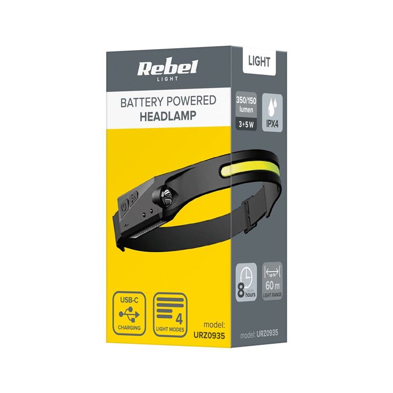LED svetlo na čelo nabíjacie 10W Rebel (5W COB+ 3W Led) REBEL